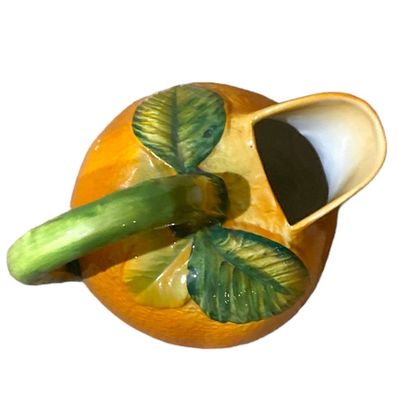 Vintage Italian Ceramic Orange Pitcher - Picture 13 of 16